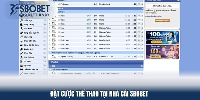 Đặt cược thể thao tại nhà cái SBOBET