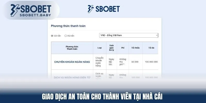 Giao dịch an toàn cho thành viên tại nhà cái