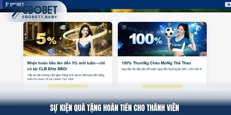 Sự kiện quà tặng hoàn tiền cho thành viên
